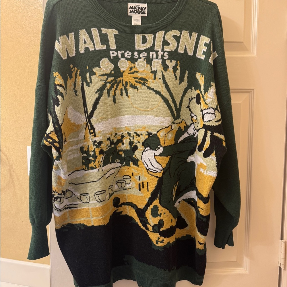 Disney Green Sweater with Goofy Graphic